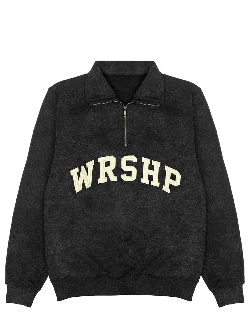 Art of HomageWRSHP Unisex Black Half-Zip Pullover Sweater